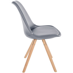 Fauteuil Sofia, en similicuir, rond, gris