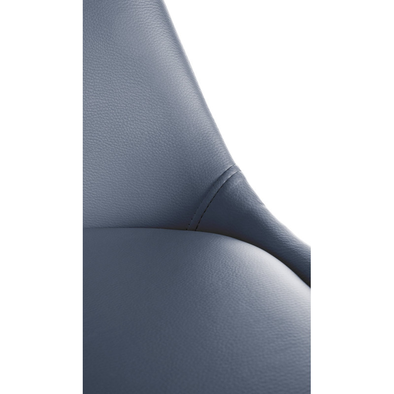 Fauteuil Sofia, en similicuir, rond, gris