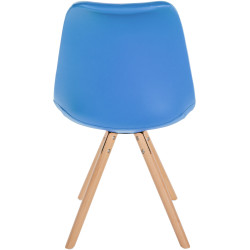 Fauteuil Sofia, en similicuir, rond, bleu clair
