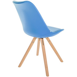 Fauteuil Sofia, en similicuir, rond, bleu clair