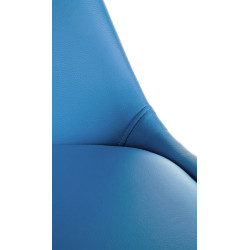 Fauteuil Sofia, en similicuir, rond, bleu clair