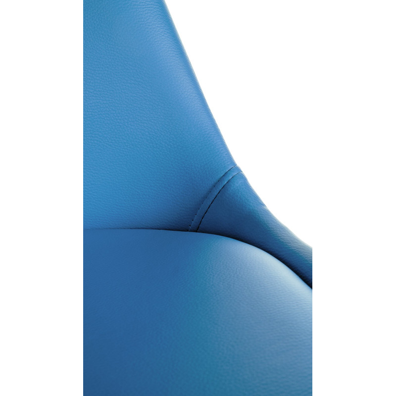 Fauteuil Sofia, en similicuir, rond, bleu clair