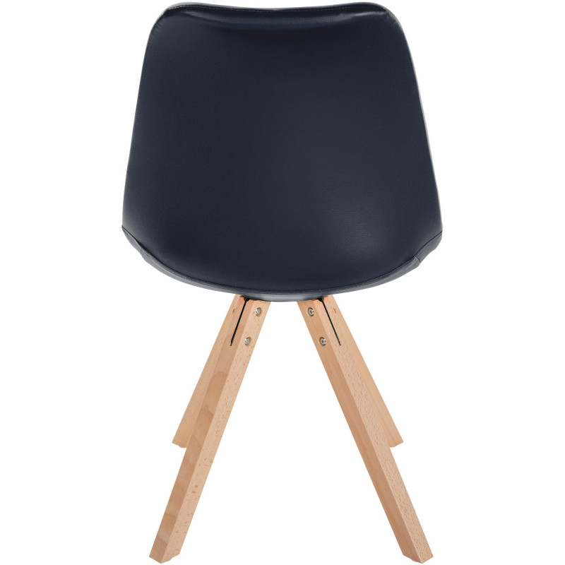 Fauteuil Sofia, similicuir, carré, noir