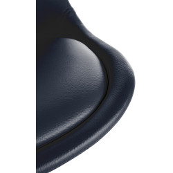 Fauteuil Sofia, similicuir, carré, noir