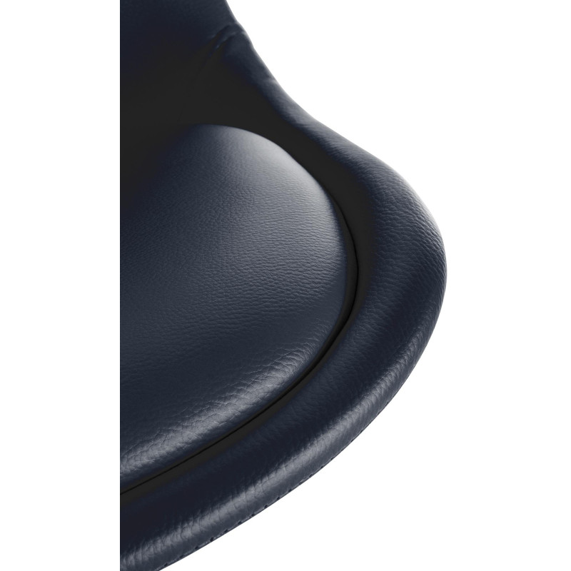 Fauteuil Sofia, similicuir, carré, noir