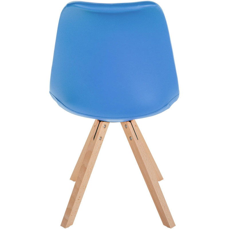 Fauteuil Sofia, similicuir, carré, bleu clair