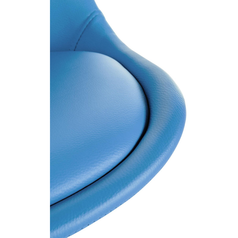 Fauteuil Sofia, similicuir, carré, bleu clair