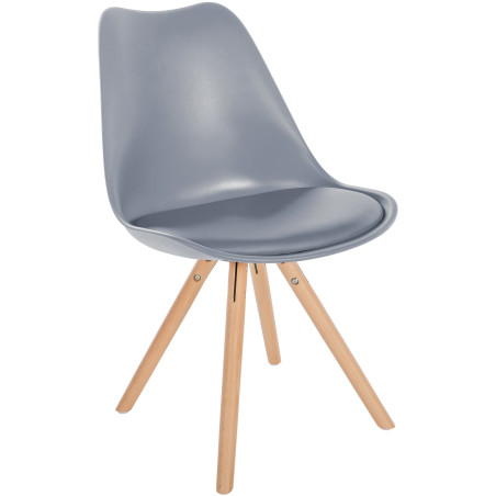Chaise Sofia, en plastique, ronde, grise