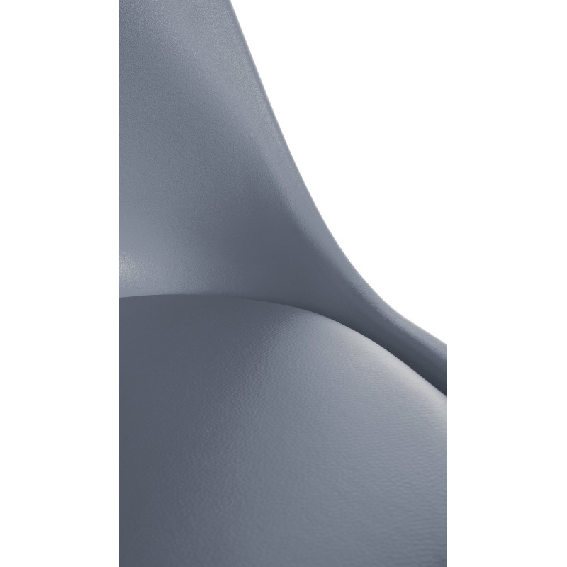 Chaise Sofia, en plastique, ronde, grise