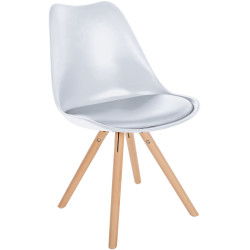 Chaise Sofia, en plastique, ronde, blanche