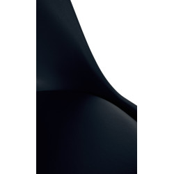 Chaise Sofia, en plastique, ronde, noire