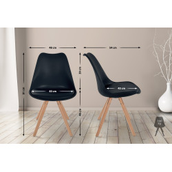 Chaise Sofia, en plastique, ronde, noire