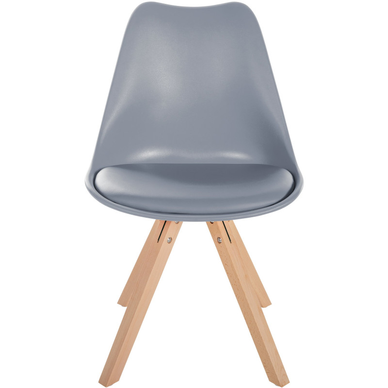 Chaise Sofia, plastique, carrée grise