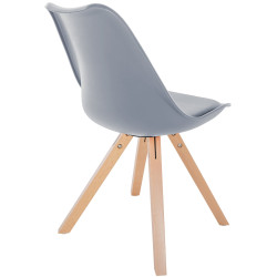 Chaise Sofia, plastique, carrée grise