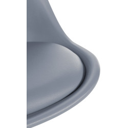 Chaise Sofia, plastique, carrée grise