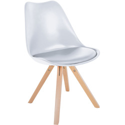 Chaise Sofia, en plastique, carrée, blanche