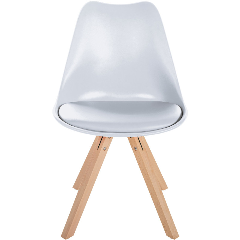 Chaise Sofia, en plastique, carrée, blanche