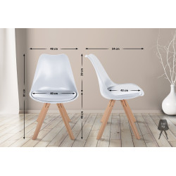 Chaise Sofia, en plastique, carrée, blanche