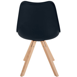 Chaise Sofia, en plastique, carrée, noire