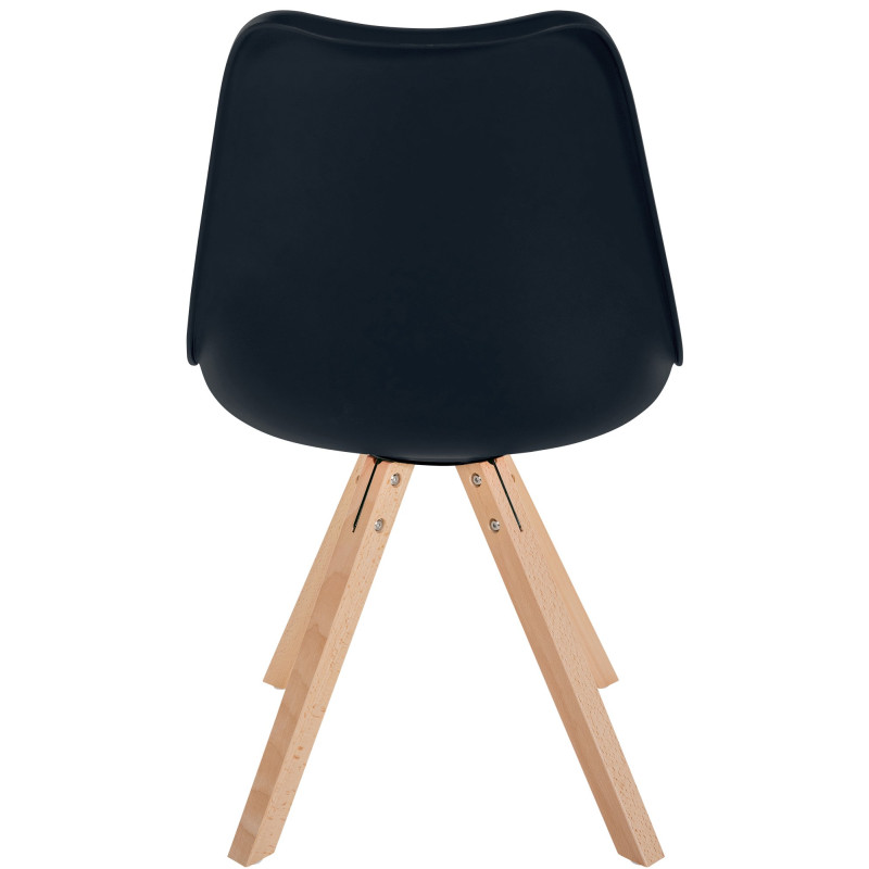 Chaise Sofia, en plastique, carrée, noire