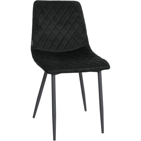Fauteuil Telde, velours, noir