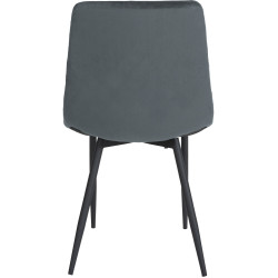 Chaise Telde, velours, gris foncé