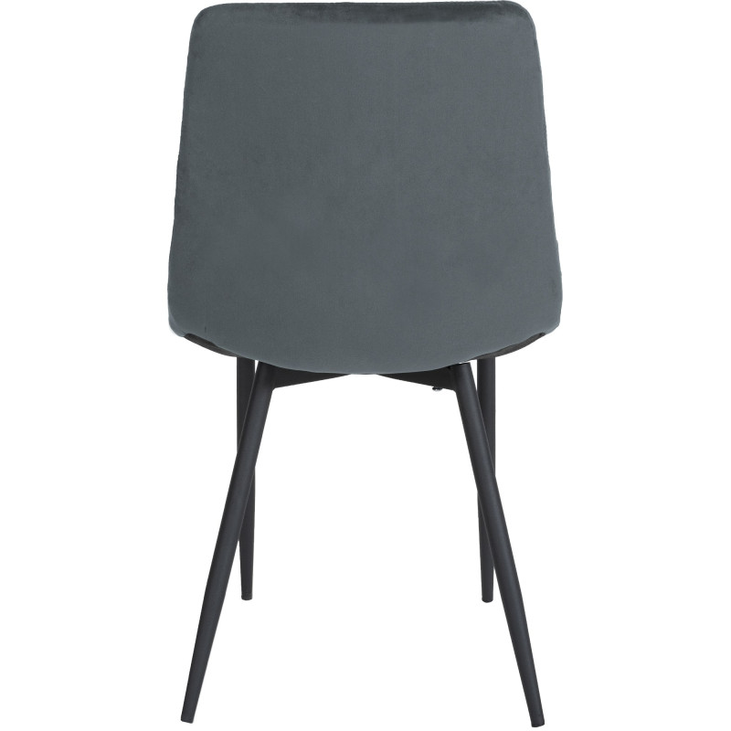 Chaise Telde, velours, gris foncé