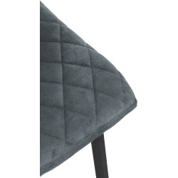 Chaise Telde, velours, gris foncé