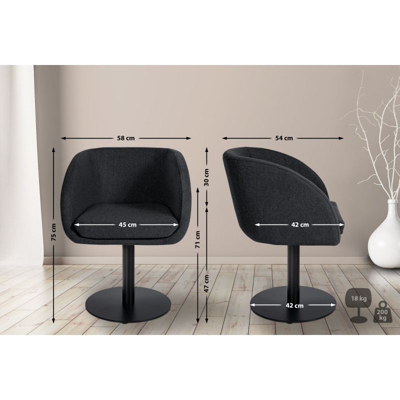 Chaise Gambo, feutre, anthracite