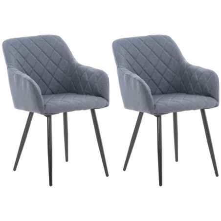 Ensemble de 2 chaises de salle à manger Shila, tissu gris foncé