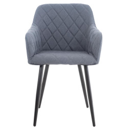 Ensemble de 2 chaises de salle à manger Shila, tissu gris foncé