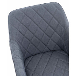 Ensemble de 2 chaises de salle à manger Shila, tissu gris foncé