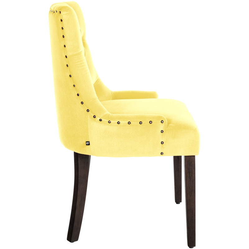 Chaise de salle à manger Aberdeen, velours jaune antique
