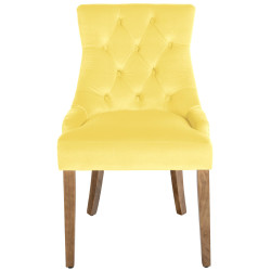 Chaise de salle à manger Aberdeen, velours, jaune clair antique