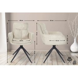 Chaise de salle à manger Vilas, tissu crème