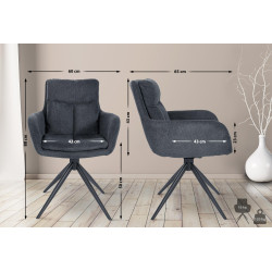 Chaise de salle à manger Vilas, tissu noir