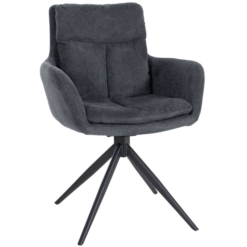 Chaise de salle à manger Vilas, tissu noir