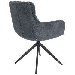 Chaise de salle à manger Vilas, tissu noir