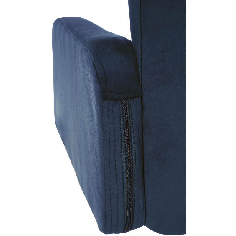 Tabouret de bar Los Angeles velours bleu chrome