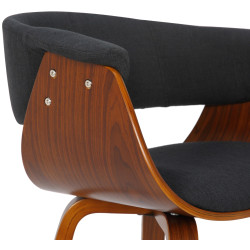 Fauteuil Bruce, tissu noyer/noir