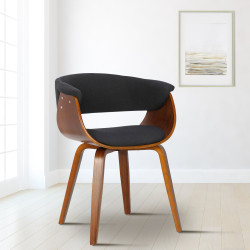 Fauteuil Bruce, tissu noyer/noir