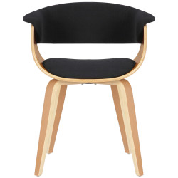 Fauteuil Bruce, tissu noir naturel