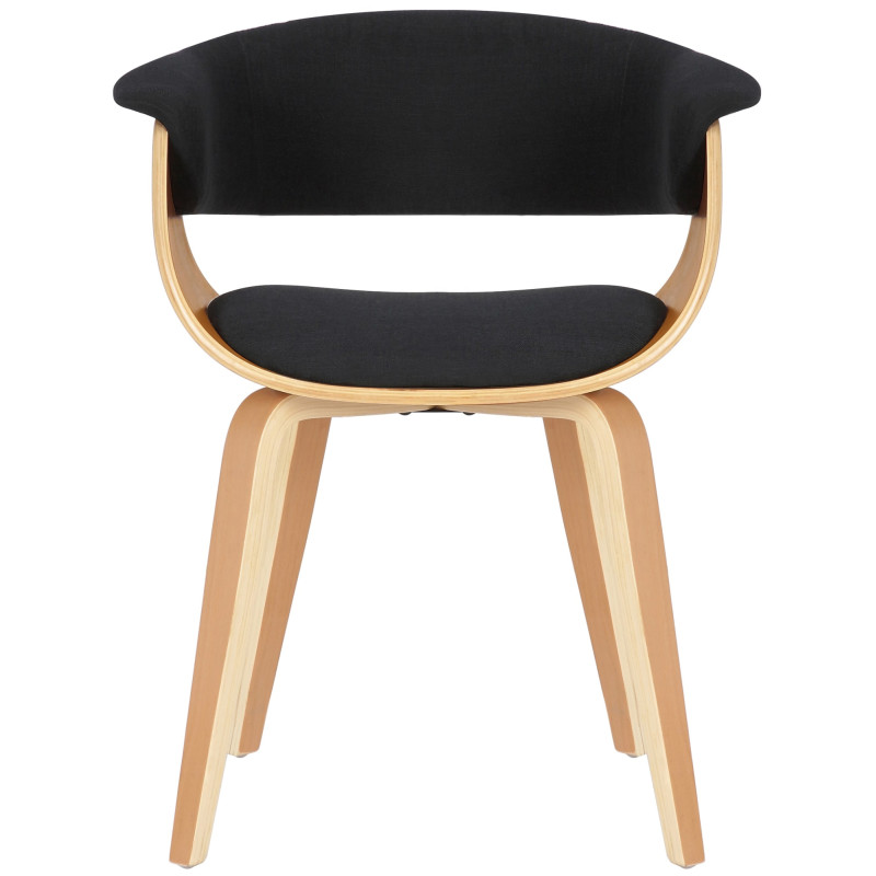 Fauteuil Bruce, tissu noir naturel