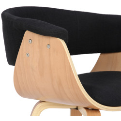 Fauteuil Bruce, tissu noir naturel