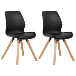 Lot de 2 chaises Luna, en plastique noir