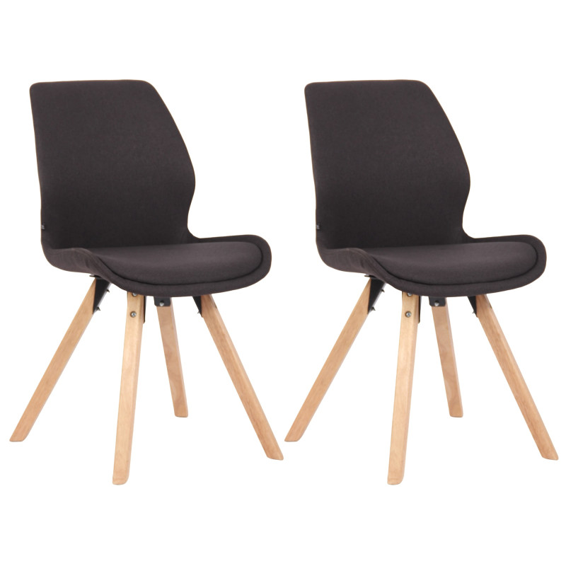 Ensemble de 2 chaises Luna, tissu noir
