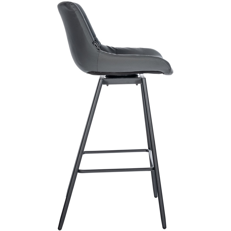 Tabouret de bar pivotant Weston en similicuir gris