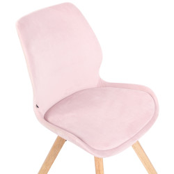 Ensemble de 2 chaises Luna en velours rose