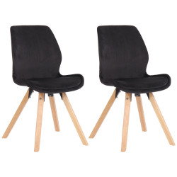 Ensemble de 2 chaises Luna en velours noir