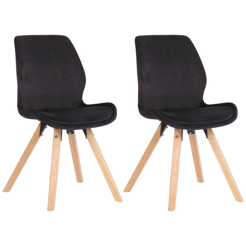 Ensemble de 2 chaises Luna en velours noir